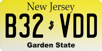 NJ license plate B32VDD