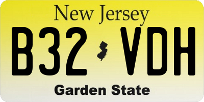 NJ license plate B32VDH