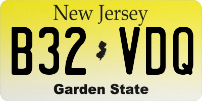 NJ license plate B32VDQ
