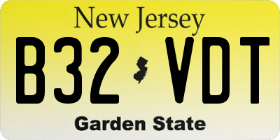 NJ license plate B32VDT