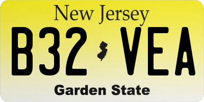 NJ license plate B32VEA