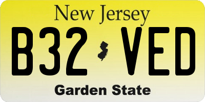 NJ license plate B32VED