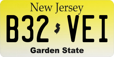 NJ license plate B32VEI