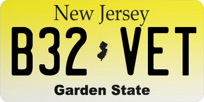 NJ license plate B32VET