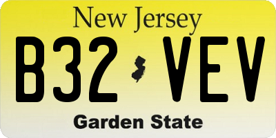 NJ license plate B32VEV