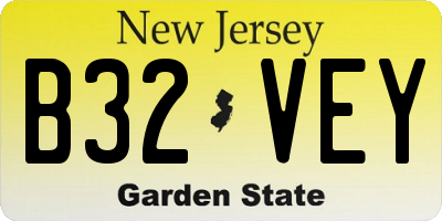 NJ license plate B32VEY