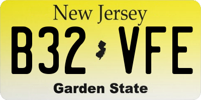 NJ license plate B32VFE