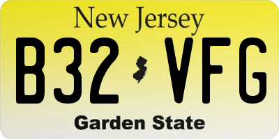 NJ license plate B32VFG