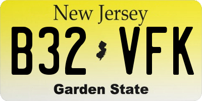 NJ license plate B32VFK