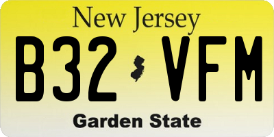 NJ license plate B32VFM
