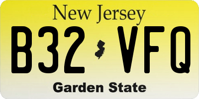 NJ license plate B32VFQ
