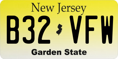 NJ license plate B32VFW