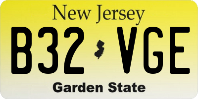 NJ license plate B32VGE