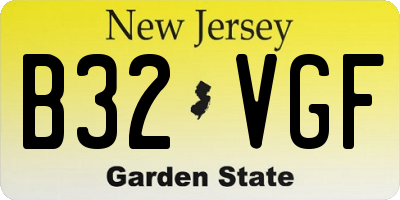 NJ license plate B32VGF