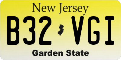 NJ license plate B32VGI