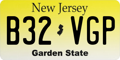 NJ license plate B32VGP