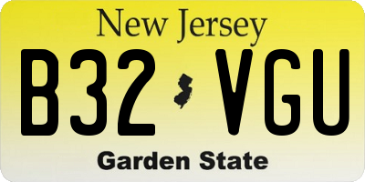 NJ license plate B32VGU