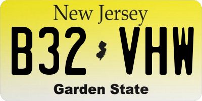 NJ license plate B32VHW