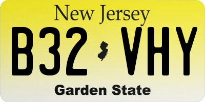 NJ license plate B32VHY