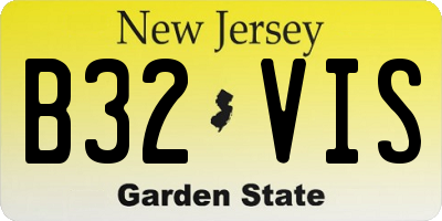 NJ license plate B32VIS