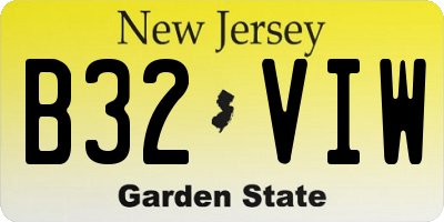 NJ license plate B32VIW