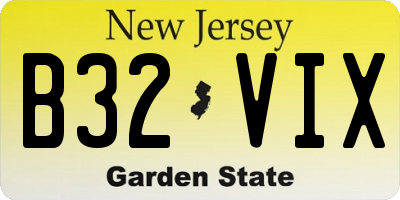 NJ license plate B32VIX