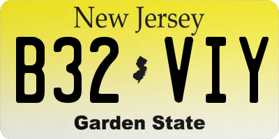 NJ license plate B32VIY