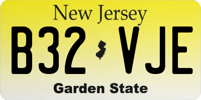 NJ license plate B32VJE