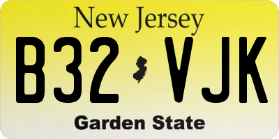 NJ license plate B32VJK