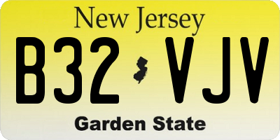 NJ license plate B32VJV