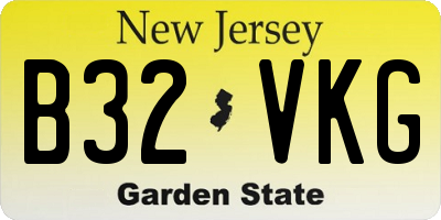NJ license plate B32VKG