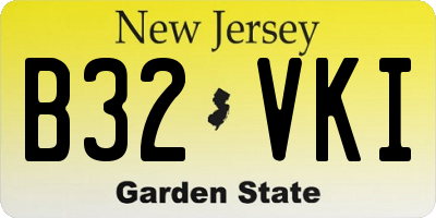 NJ license plate B32VKI