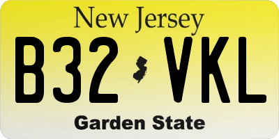 NJ license plate B32VKL