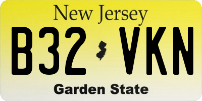 NJ license plate B32VKN