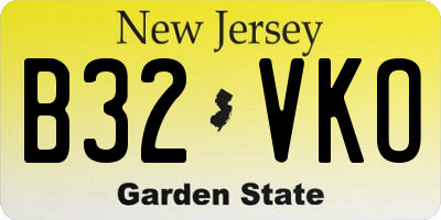 NJ license plate B32VKO