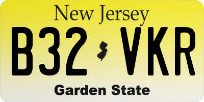 NJ license plate B32VKR