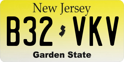 NJ license plate B32VKV