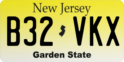 NJ license plate B32VKX
