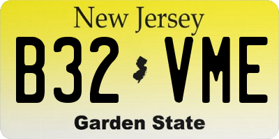 NJ license plate B32VME