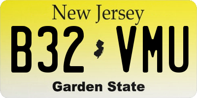 NJ license plate B32VMU