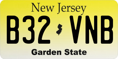 NJ license plate B32VNB