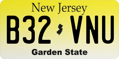 NJ license plate B32VNU