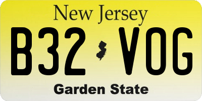 NJ license plate B32VOG