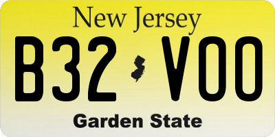 NJ license plate B32VOO