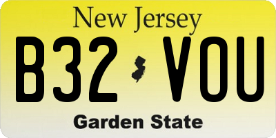NJ license plate B32VOU