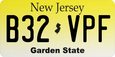 NJ license plate B32VPF