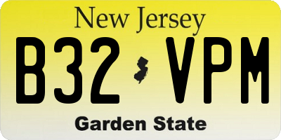 NJ license plate B32VPM