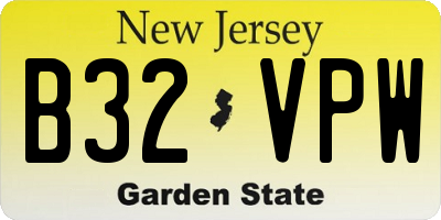 NJ license plate B32VPW
