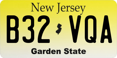 NJ license plate B32VQA