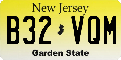 NJ license plate B32VQM